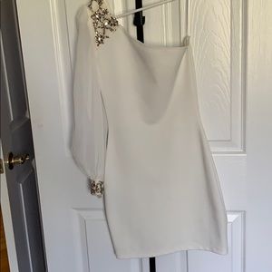 ASOS petite One shoulder white fitted